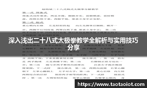 深入浅出二十八式太极拳教学全解析与实用技巧分享